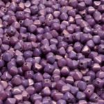 Faceted Bicone Pyramid Becone Czech Beads - Vega Purple Luster - 4mm