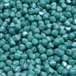 Faceted Bicone Pyramid Becone Czech Beads - Opaque Turquoise Green Blue Terracotta - 4mm