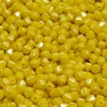 Faceted Bicone Pyramid Becone Czech Beads - Opaque Citrine Yellow Lemon Luster - 4mm