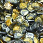 Flower Petal Czech Beads - Metallic Marea Gold Crystal - 8mm x 7mm