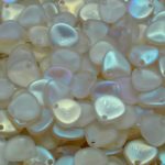 Flower Petal Czech Beads - Matte Crystal AB White - 8mm x 7mm