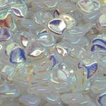 Flower Petal Czech Beads - Crystal Milky White Moonstone Opal Ab Full - 8mm x 7mm