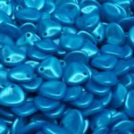 Flower Petal Czech Beads - Pearl Shine Azuro Blue - 8mm x 7mm
