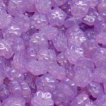 Flat Flower Czech Beads - Matte Crystal Shine Lilac Purple - 8mm