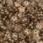 Flat Flower Czech Beads - Crystal Gt Champagne Brown Golden Touch - 8mm