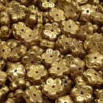 Flat Flower Czech Beads - Metallic Bronze - 8mm