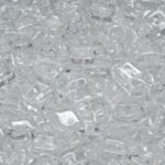 Square Paillettes Squarelet One Hole Chips Czech Beads - Crystal Clear - 6mm