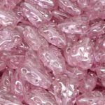 Flat Leaf Carved Czech Beads - Crystal Purple Pink - 12mm x 7mm