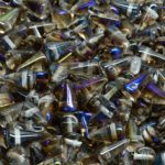 Spike Cone Drop Large Czech Beads - Crystal Azure Blue Half - 5mm x 8mm