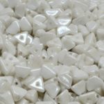 Half Pinch Large Czech Beads - White Alabaster Opal Luster - 4mm x 7mm