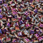 Orion Star Seed Czech Beads - Metallic Sliperit Purple Gold - 3mm x 5mm
