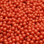 Round Czech Beads - Gold Shine Orange Matte Pearl - 3mm