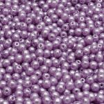 Round Czech Beads - Pastel Pearl Violet Purple - 3mm