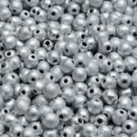 Round Czech Beads - Silver Full Etched - 4mm
