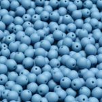 Round Czech Beads - Turquoise Blue Silk Matte - 4mm