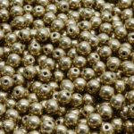 Round Czech Beads - Metallic Gold Bronze - 4mm