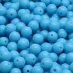 Round Czech Beads - Opaque Turquoise Baby Blue - 6mm