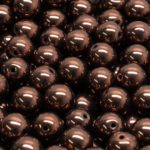 Round Czech Beads - Metallic Shiny Bronze Brown Luster - 8mm