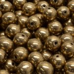 Round Czech Beads - Metallic Gold Bronze - 8mm