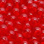 Round Czech Beads - Crystal Ruby Red Clear - 8mm