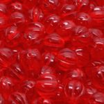Melon Halloween Pumpkin Fruit Czech Beads - Crystal Ruby Red Clear - 8mm