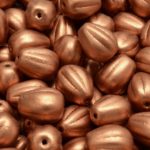 Teardrop Fruit Czech Beads - Metallic Matte Bronze Vintage Copper - 11mm x 9mm