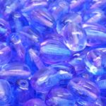 Teardrop Fruit Czech Beads - Crystal Alaska Blue Purple - 11mm x 9mm