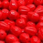 Teardrop Fruit Czech Beads - Red - 11mm x 9mm