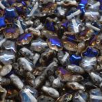 Star Czech Glass Beads - Crystal Azuro Blue Half - 6mm