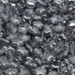 Star Czech Glass Beads - Metallic Silver Half Crystal - 6mm x 6mm