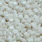 Star Czech Glass Beads - White Alabaster Opal Luster - 6mm