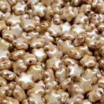 Star Czech Glass Beads - Picasso Opaque Beige Ivory Luster - 6mm