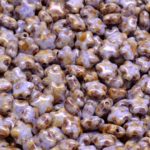 Star Czech Glass Beads - Opal Purple Brown Patina - 6mm