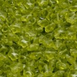 Star Czech Glass Beads - Crystal Olivine Green Light Maple - 6mm