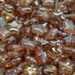 Star Czech Glass Beads - Crystal Yellow Viridian Celsian Rainbow Half Clear - 8mm