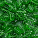 Mint Leaf Czech Beads - Crystal Light Chrysolite Green Clear - 10mm x 8mm