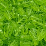 Mint Leaf Czech Beads - Crystal Olivine Green Light Maple - 10mm x 8mm