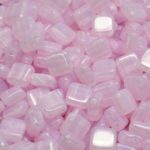 Two Hole Czech Beads - Crystal Pink Rosaline Opal - 6mm