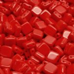 Two Hole Czech Beads - Red - 6mm
