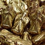 Christmas Angel Czech Beads - Metallic Bronze - 23mm x 13mm