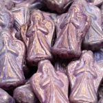 Christmas Angel Czech Beads - Vega Purple Luster - 23mm x 13mm
