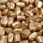 Tulip Flower Czech Bulk Wholesale For Jewelry Making Beads - Matte Bronze Pale Gold - 9mm x 7mm