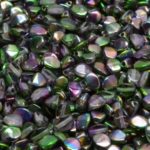 Pinch Czech Beads - Crystal Magic Metallic Purple Green Half - 5mm