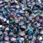 Pinch Czech Beads - Crystal Blue Pink Iris - 5mm