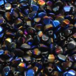 Pinch Czech Beads - Jet Black Blue Azure - 5mm