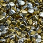 Pinch Czech Beads - California Gold Silver - 7mm