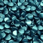 Pinch Czech Beads - Pastel Pearl Petrol Green Blue - 7mm