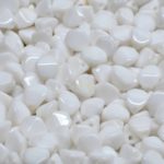 Pinch Czech Beads - Opaque White Alabaster - 7mm
