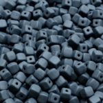 Cube Czech Beads - Matte Opaque Jet Black - 4mm
