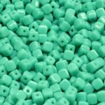 Cube Czech Beads - Opaque Turquoise Green - 4mm